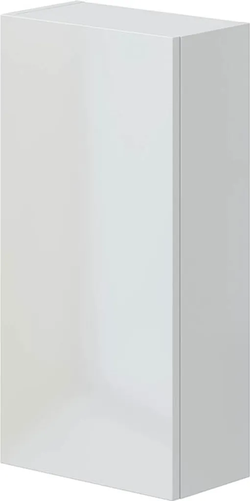 Rangement mural compact DESTAL pour petite salle de bain blanc brillant