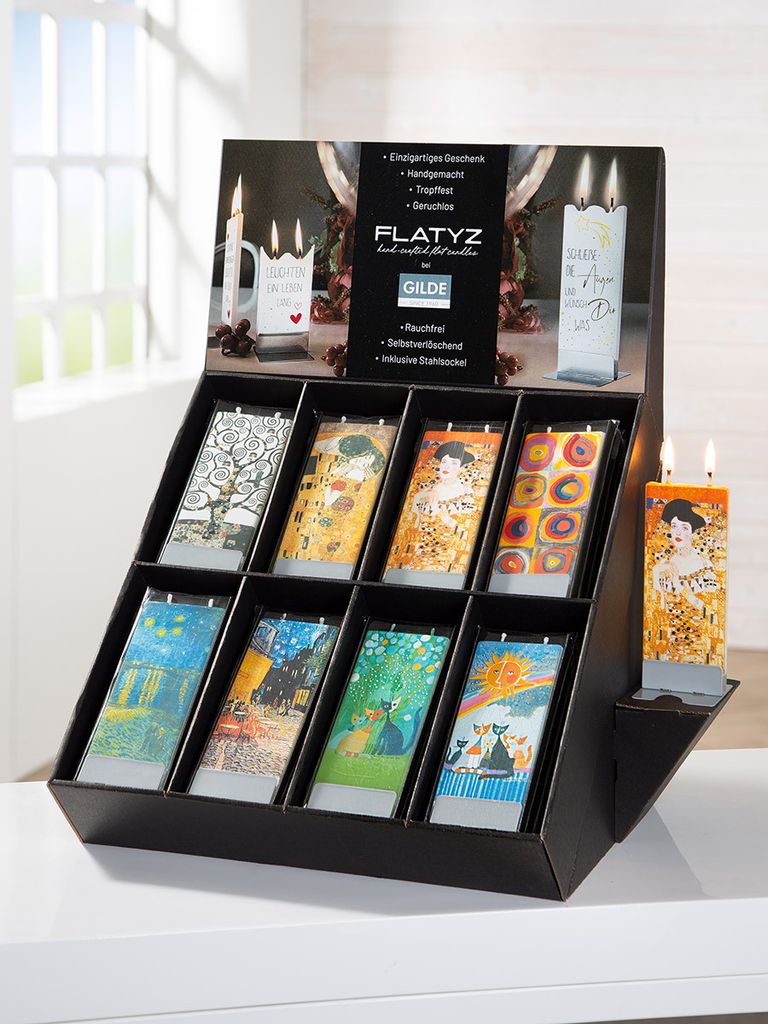 Gilde Display Wachs Flachkerzen 56-tlg "Artists" Starterset 52478