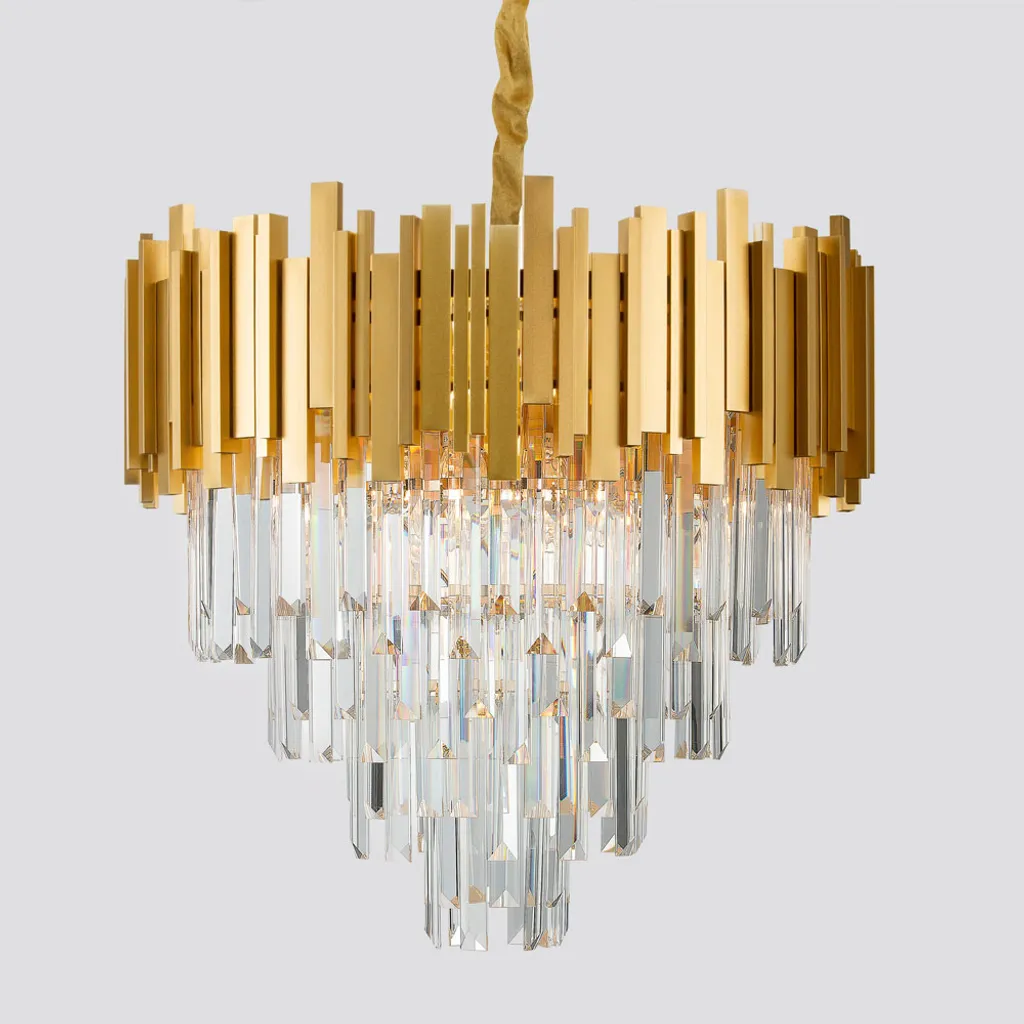 Nova Luce Grane Lustre en Cristal Doré Luxe - Suspension Chic Ø55cm - 4