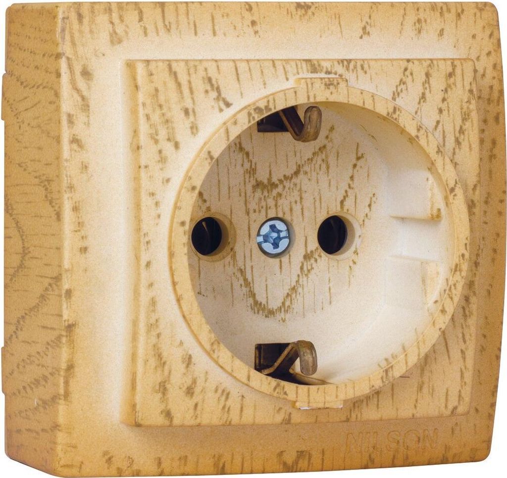 Steckdose Ahorn Holzoptik – Aufputz IP20 Innen – Themis