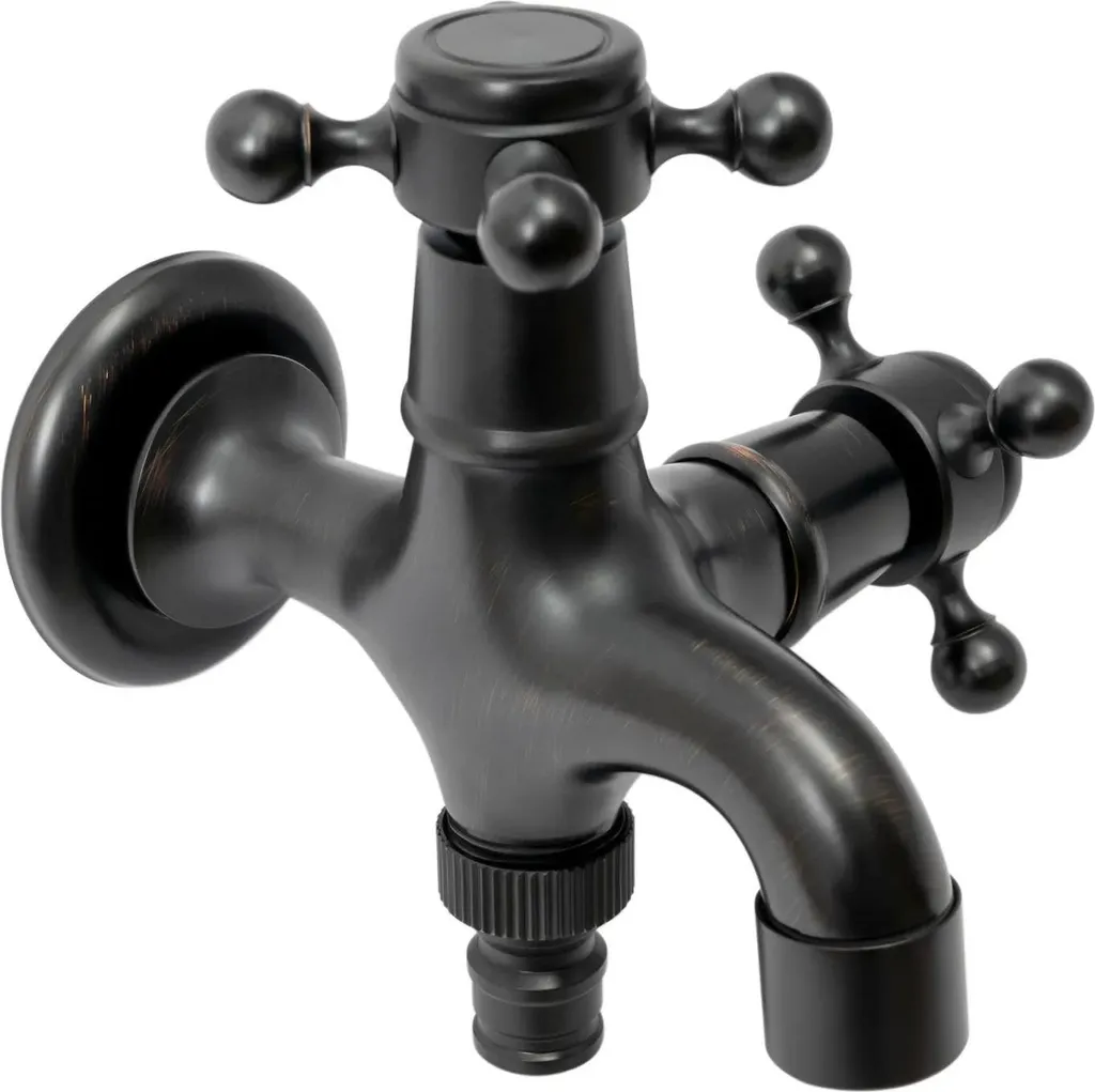 Rubinetto 2 Vie Lavatrice Nero Moderno - Miscelatore Parete Design 2026