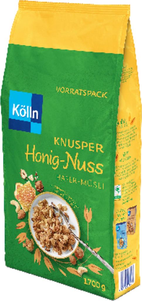 Kölln Müsli Knusper-Honig Nuss Grosspackung mit 4x1700g
