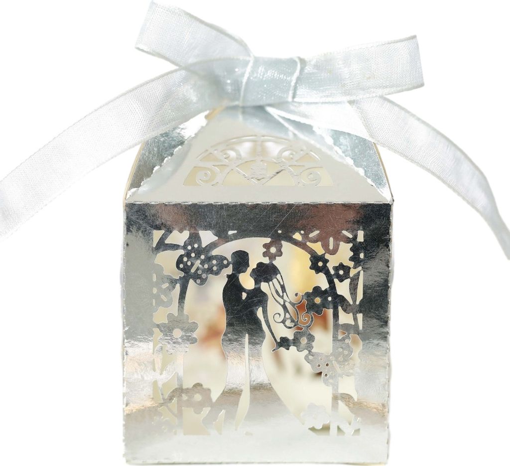 50PCS Sweet Couple Design Laser Cut Hochzeit Süßigkeiten Produktbild 