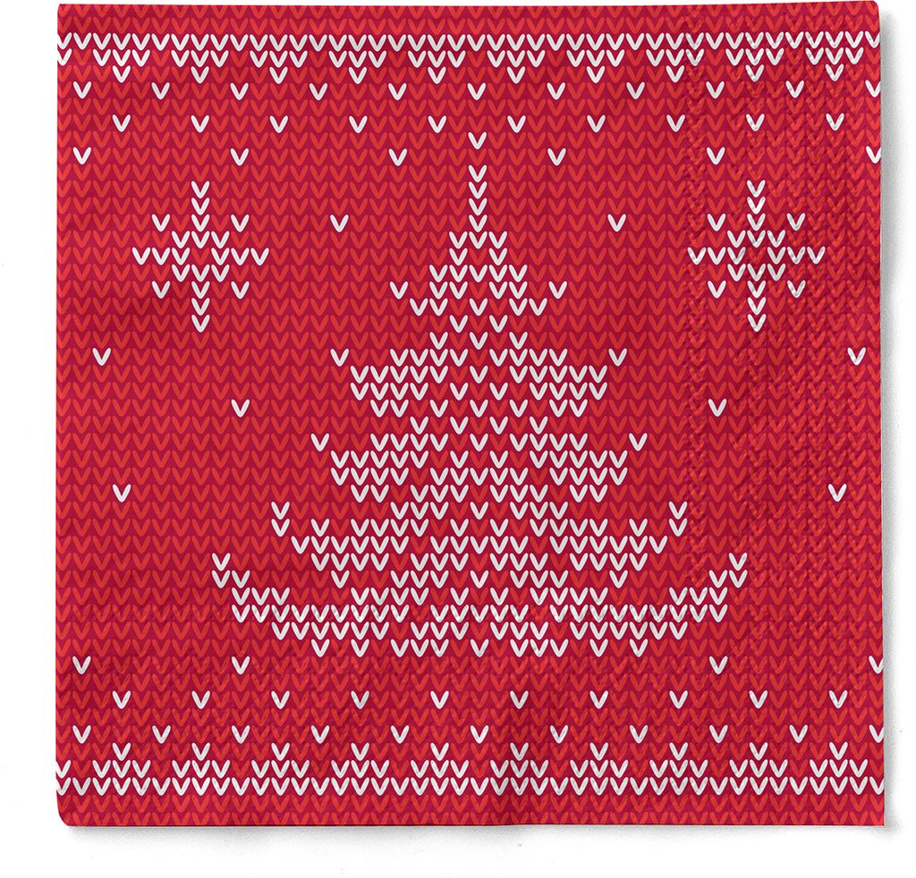 Sovie HORECA Weihnachtsserviette Ted in Rot aus Tissue 33 x 33 cm, 3-lagig, 100 Stück