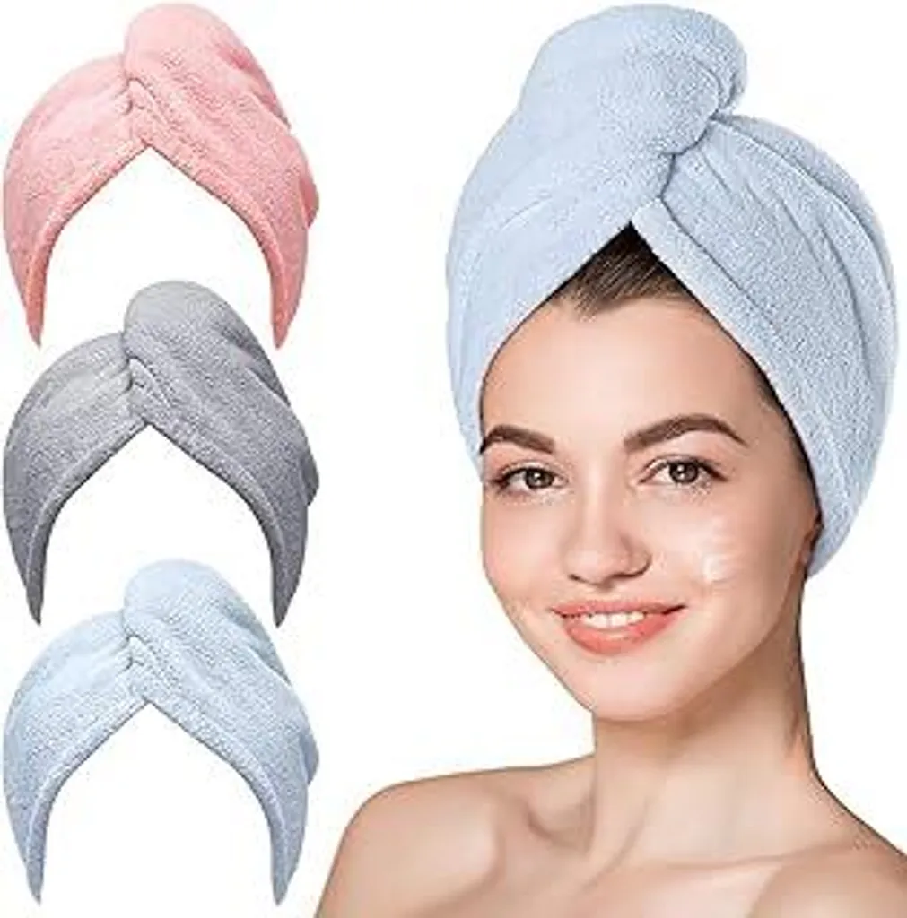 KU Turbante Microfibra: Perché è meglio della spugna? Set 3 Pezzi
