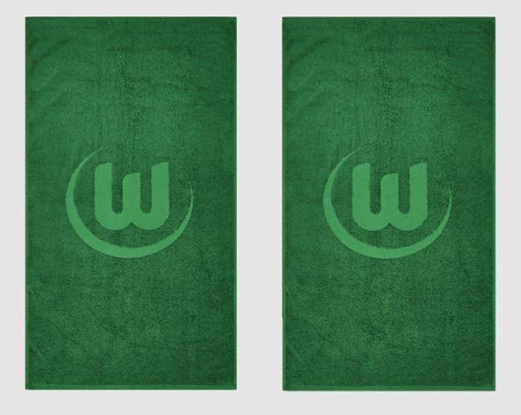 VfL Wolfsburg Gästehandtuch 2erSet Logo Dunkelgrün