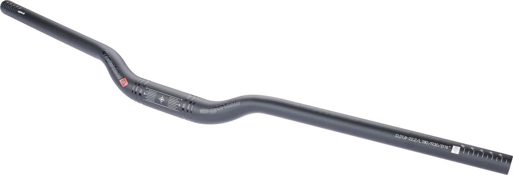ergotec Lenkerbügel Riser Bar 30 Comfort Alu Ø 31,8mm 780 mm sandgestrahl 16°, schwarz
