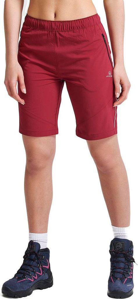 ATHL DPT. Ludmilla Damen Pull-On Wanderhosen/ Outdoorhose mit Gummibund und taschen Rot Gr. 38