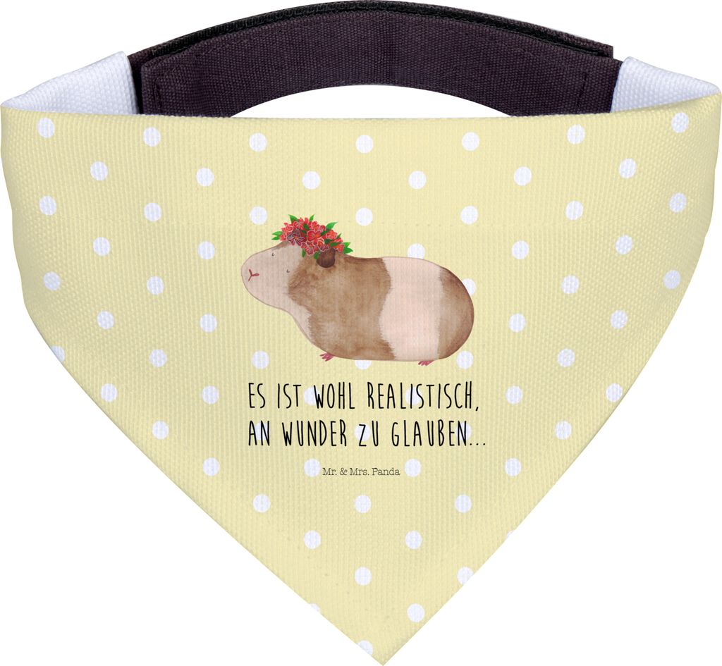 Mr. & Mrs. Panda Tuch Meerschweinchen Weisheit - Gelb Pastell - Geschenk, Halstuch Hund, Hundehalstuch, Wunder, Hundeschal, Wunderland, Motivation,...
