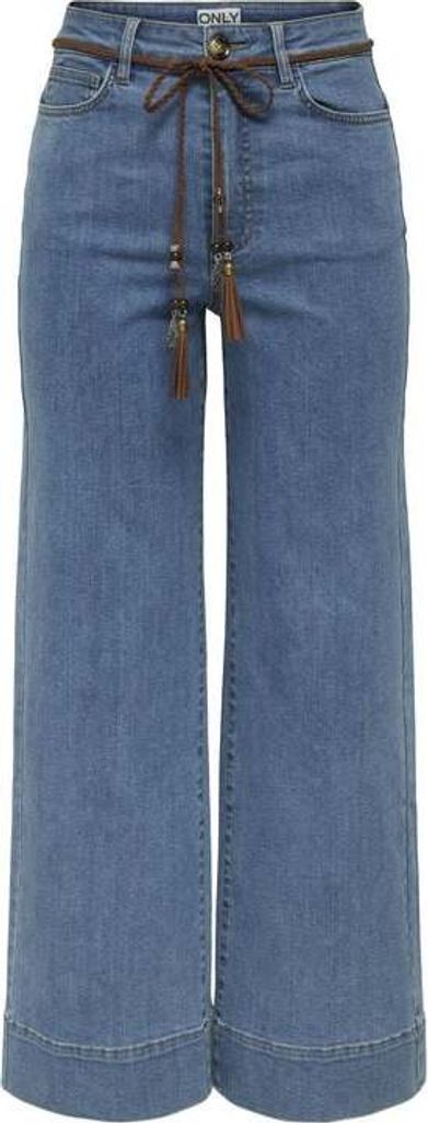 Only Jeans Damen ONLMADISON HW BELT WIDE CROP DNM GUA blau W27L32