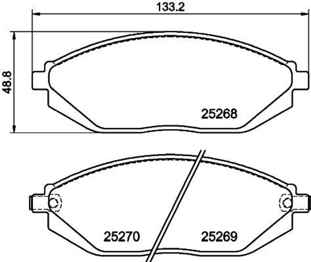 Jeu de plaquettes de frein à disque HELLA pour Chevrolet Spark M300