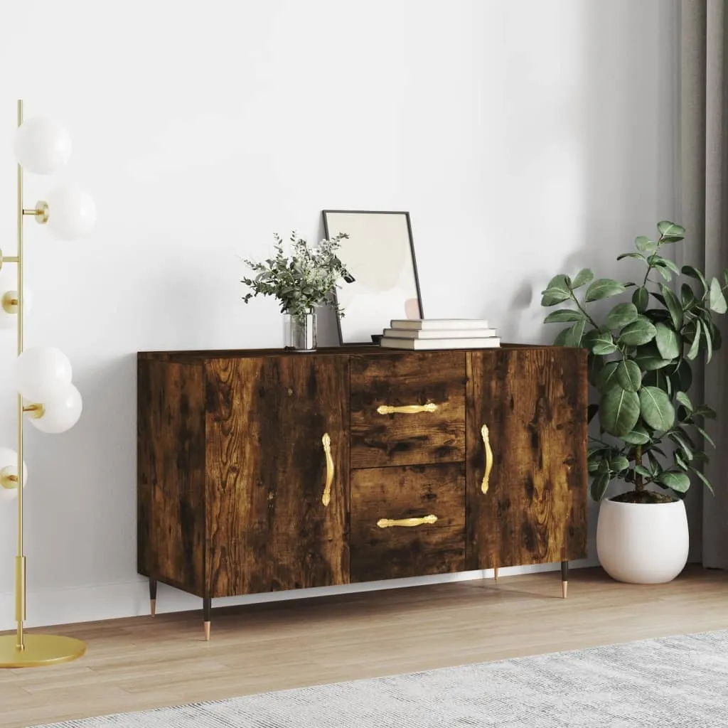 Mobile Multiuso 100 cm Rovere Fumo | Credenza Salvaspazio con Cassetti