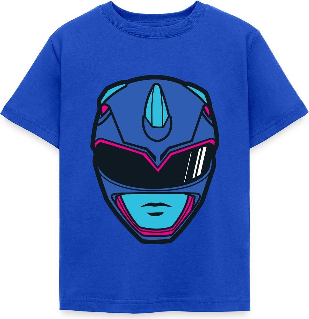 Spreadshirt Power Rangers Blauer Ranger Helm Kinder T-Shirt, 110/116 (5-6 Jahre), Royalblau