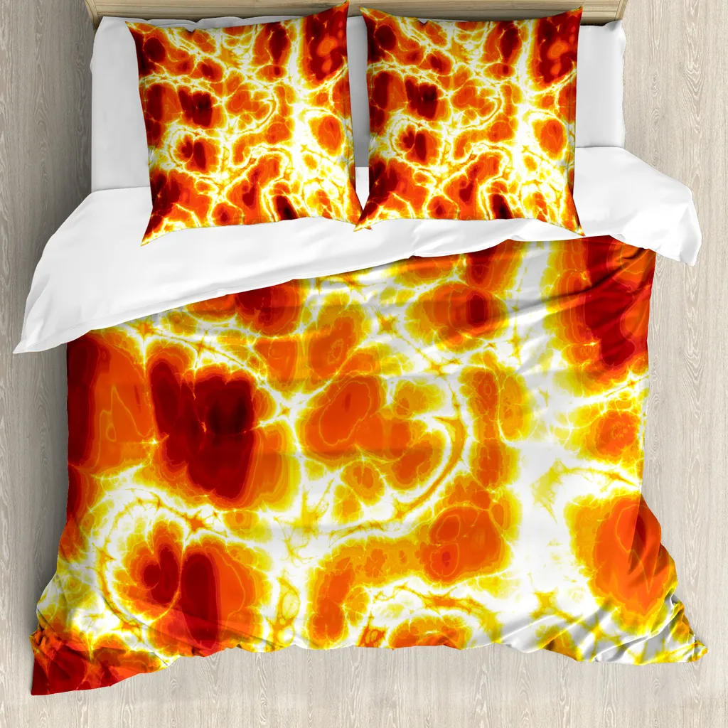 Copripiumino ABAKUHAUS 200x200 Arancio Bruciato: Set Antiacaro Hot Lava