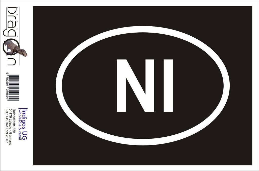 Aufkleber / Autoaufkleber - JDM / Die cut / Auto / OEM - Nordirland NI - 160x110mm rot - Heckscheibe / Heckscheibenaufkleber