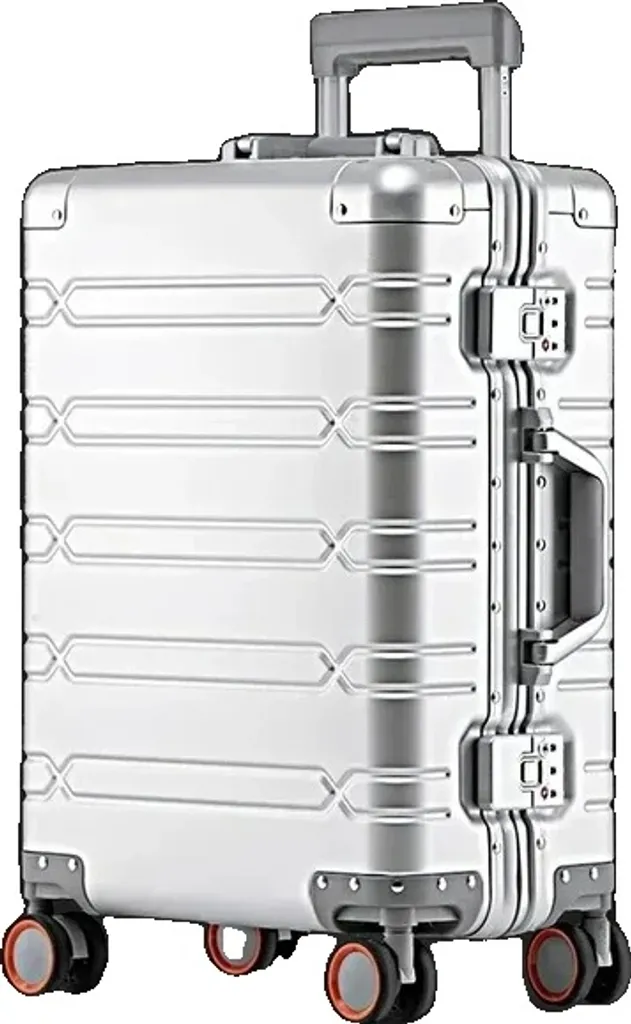 Valise de voyage argent pour vacances : format 24 pouces ABS sécurisé