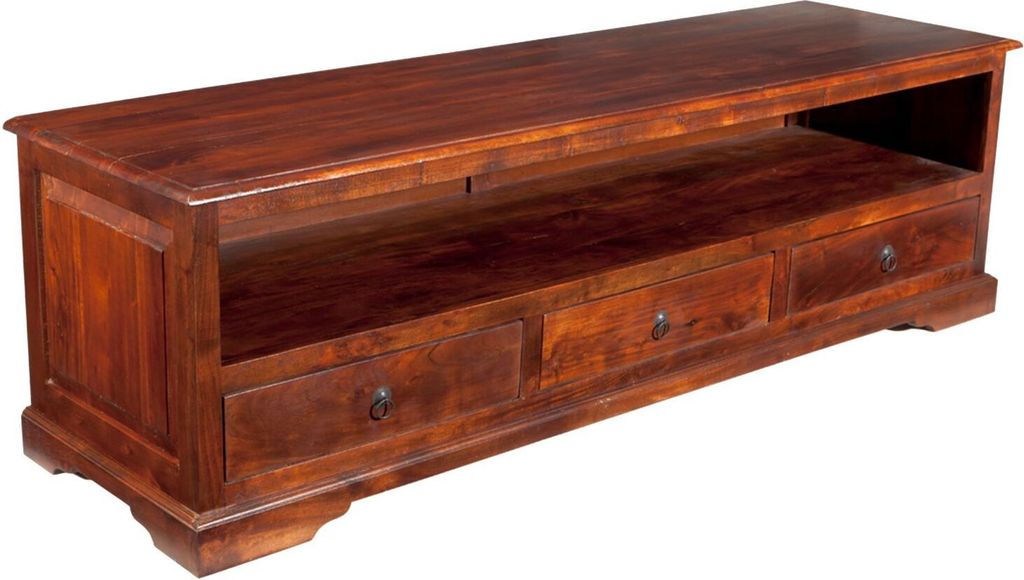 MASSIVMOEBEL24 | Meuble TV 175x50 Acacia laqué Nougat Image du produit 