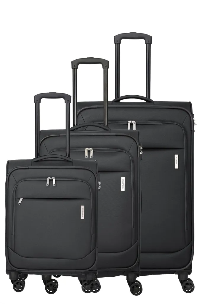 Set de 3 Valises Rigides Travelite PRIEGO Anthracite à 4 Roues Pivot