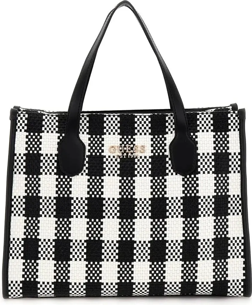 Sac Gaia Guess Triple Black Multi en Simili Cuir avec Triple Rangement