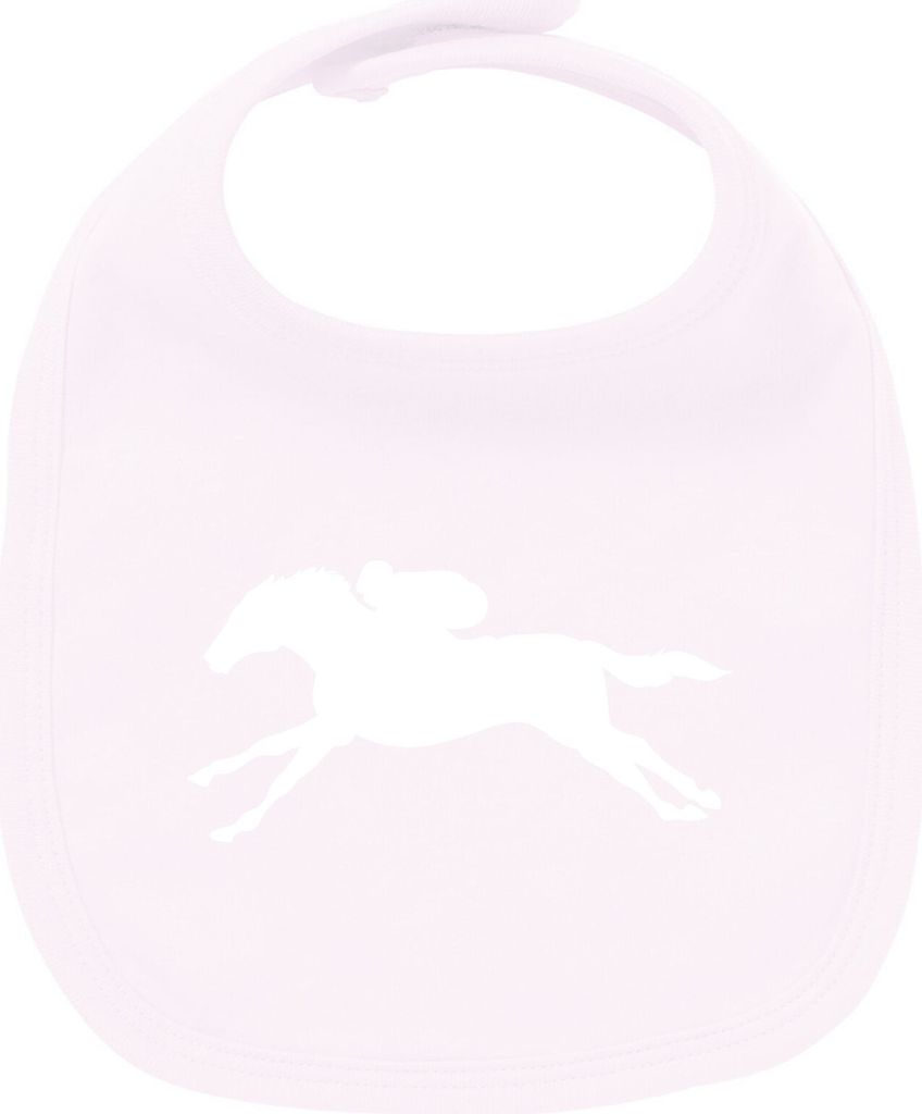 Huuraa Unisex Babylatz Pferderennen Silhouette Geschenk Babypink Baumwolle Pferderennen Mitbringsel