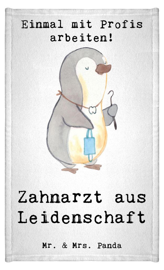 Mr. & Mrs. Panda handtuch baumwolle Zahnarzt Leidenschaft - Weiß - Geschenk, Frotteetuch, gäste wc, Kleines, Gästetuch