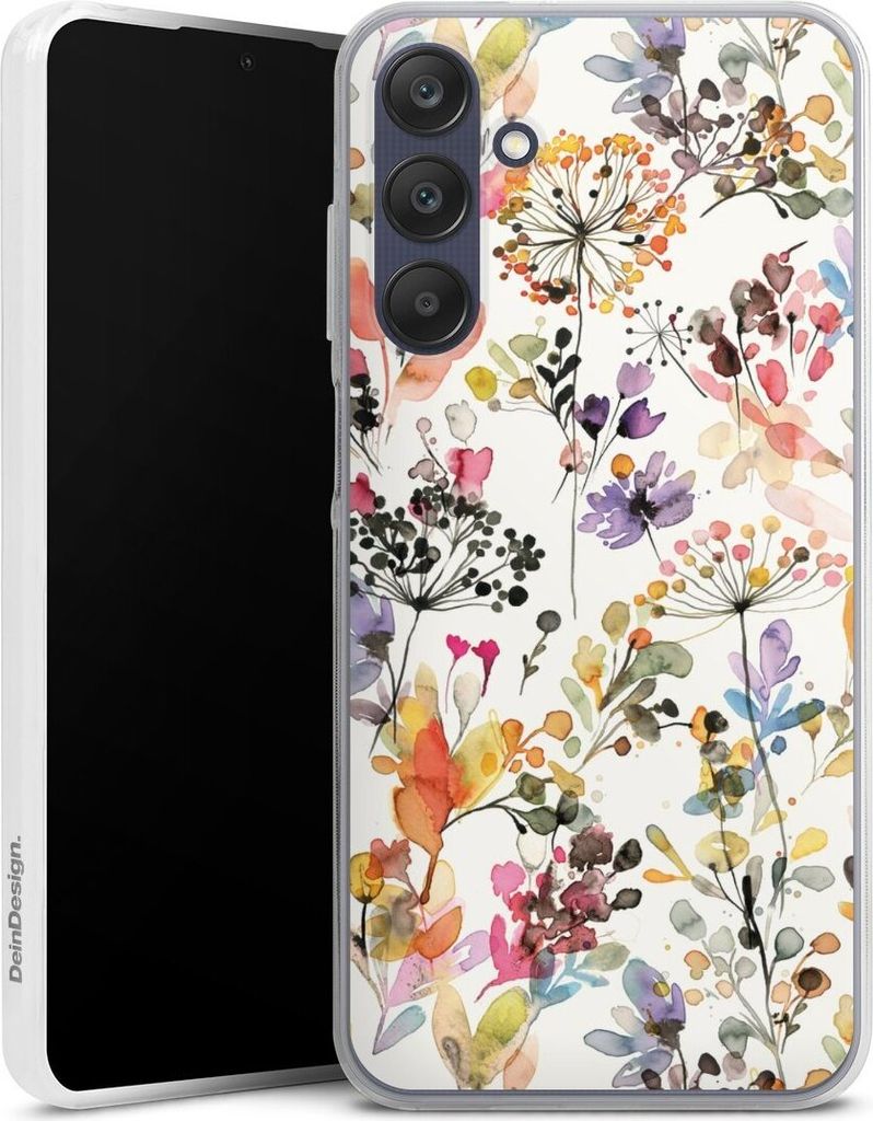 DeinDesign Slim Hülle für Samsung Galaxy A25 5G Silikon Case Ultra Dünn Handyhülle Blume Muster Pastell