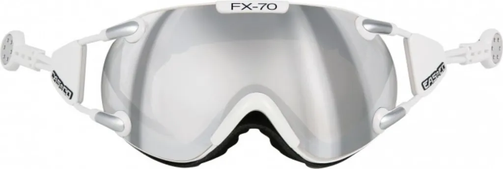 Masque de Ski Large Frame CASCO FX70 Carbonic Écran Miroir Blanc