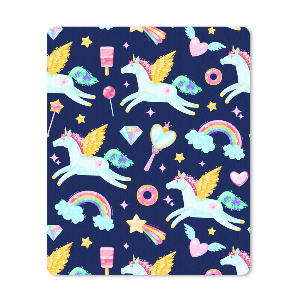 MuchoWow Mauspad Mousepad Einhorn - Regenbogen - Diamant - Muster 19x23 cm - Mousepads - Maus Mat - Pad - Mausunterlage - Mauspads - Spielen