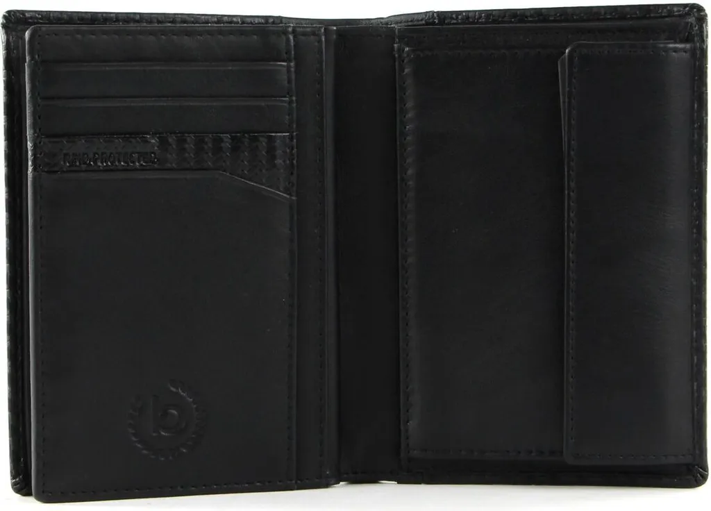 Porte-monnaie homme Bugatti en cuir noir - Modèle Comet format vertical