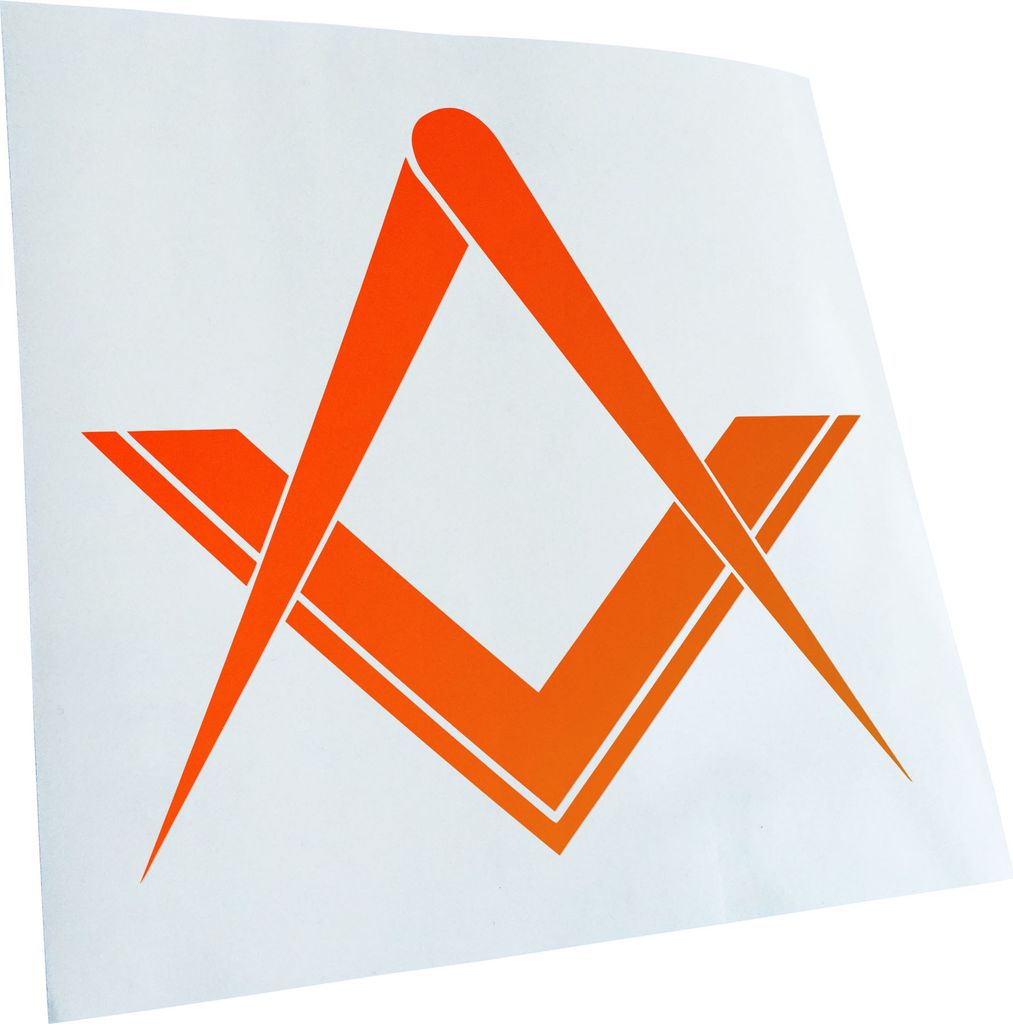Kiwistar - Autoaufkleber - Freimaurerei Zirkel - Neonorange - 30x27cm - Aufkleber für Auto, Laptop, Fahrrad, LKW, Motorrad mehrfarbig JDM Decal Ra...