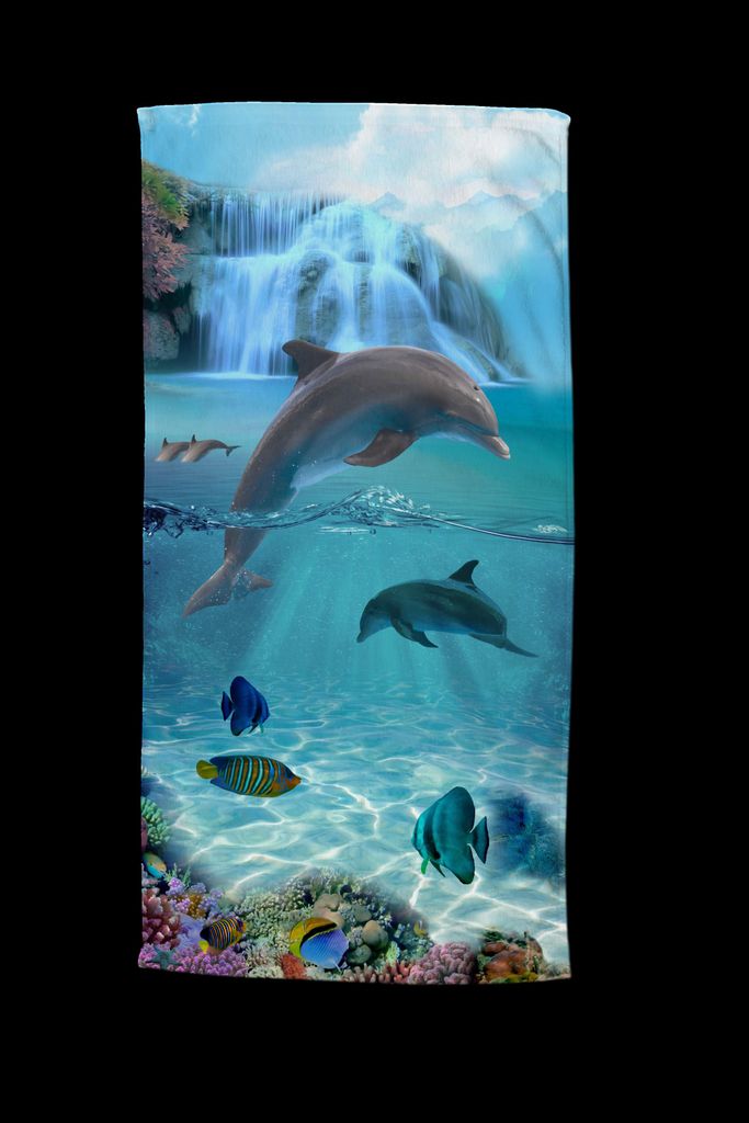 Beach towel Good Morning 75x150 cm - delphins