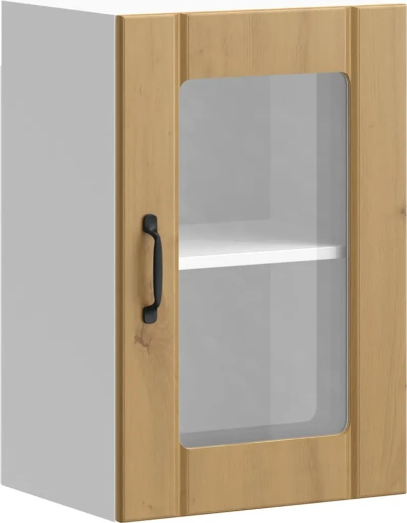 Pensile Cucina Lucca Rovere Artisan vidaXL con Anta in Vetro Elegante