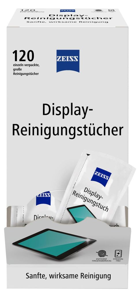 ZEISS Display-Reinigungstücher, alkoholfrei, 120 Stück, zur Produktbild 