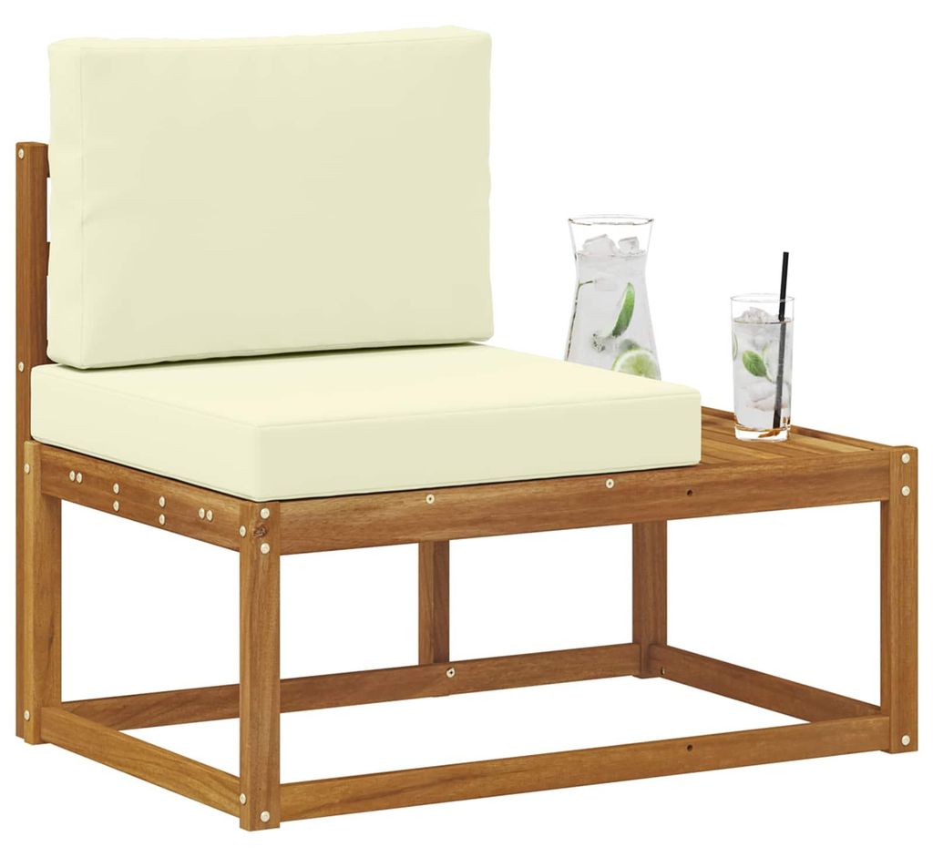 Best Möbel Outdoor End Sofa Natur 91 x 63 x 73 cm Massivholz Akazie - Gartensofas designMöbel44942