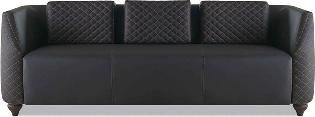 Sitzmöbel Leder 3-Sitzer Sessel Couchtisch Schwarz Braun Ledersofas