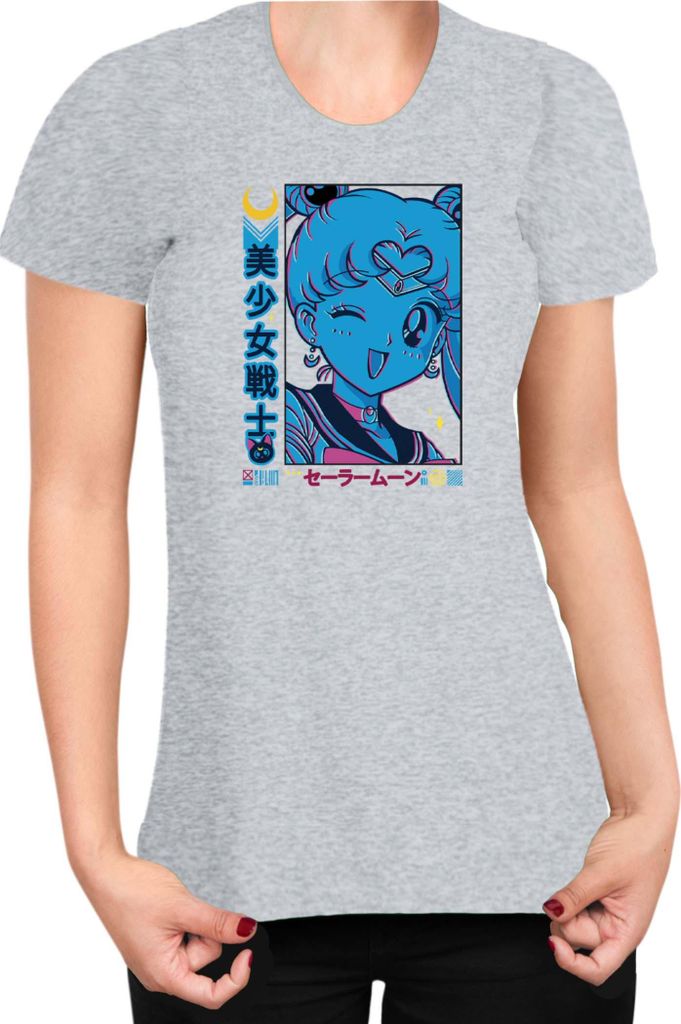 Damen T-Shirt Japan Manga Anime Comics Animation Sailor Anime Manga Moon 11, Lady S / Grau