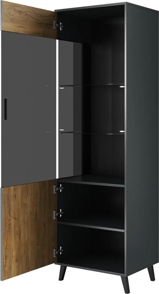 Rangement Mural Anthracite : Vitrine WIT SOUL1D pour Salon Encombré