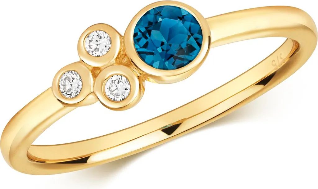 Bague Femme Or Jaune 375 Diamant 0.06ct et Topaze Londres TRS32326RSP
