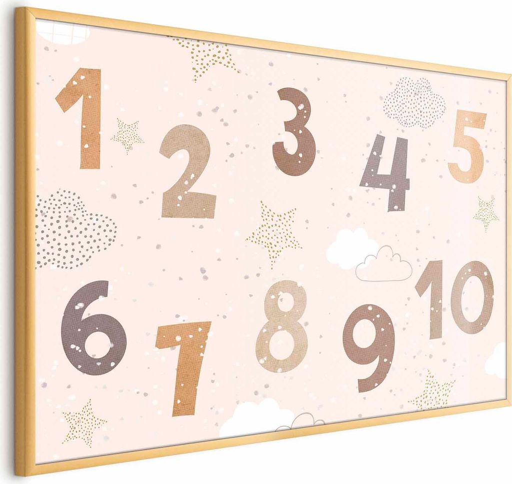 Posterpapier Poster - Numbers with Falling Snow 60x40 cm Für Kinder e-A-10128-ao-a