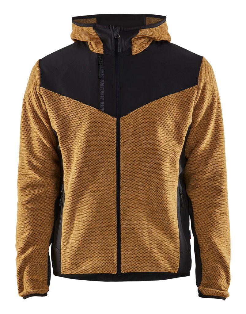 Blakläder Strickjacke mit Softshell 5940 25363 in div. Farben, Farbe:honiggold/schwarz, Größe:XS