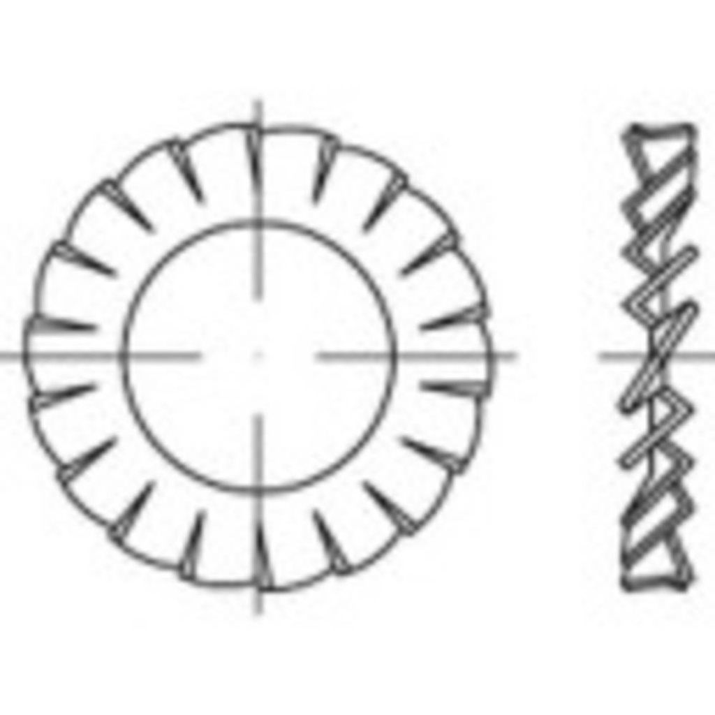 TOOLCRAFT 138455 Fächerscheibe Innen-Durchmesser: 6.4 mm DIN 6798 Federstahl galvanisch verzinkt 500 St.