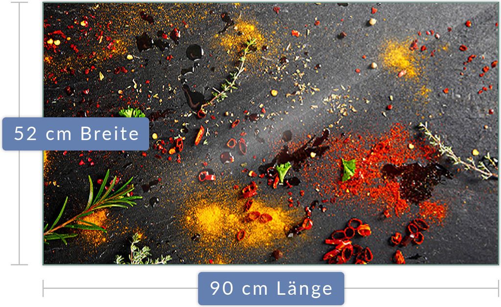 Herdabdeckplatte Abdeckung Glaskeramikkochfeld Abdeckplatte 1-Teilig 90x52 Gewürze Schutz