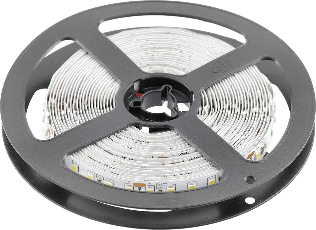 GTV LED-Streifen 24V 2835, 600 LED neutralweiß, 78W, ohne Silikon, 8mm, 10mm Rolle (2 Kabel)