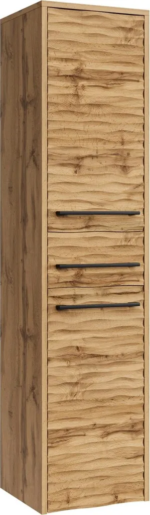 Colonne de Salle de Bain Etna 130cm Chêne - Meuble de Rangement à 2 Portes