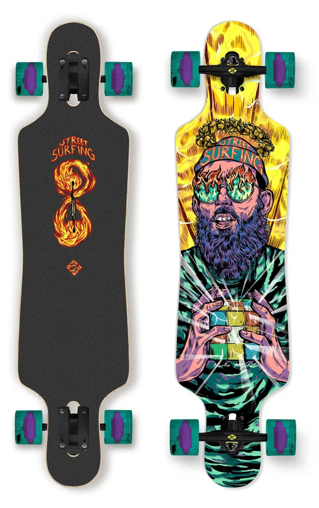 Longboard Dropthrough 39' Stable pour éviter les chutes en Freeride
