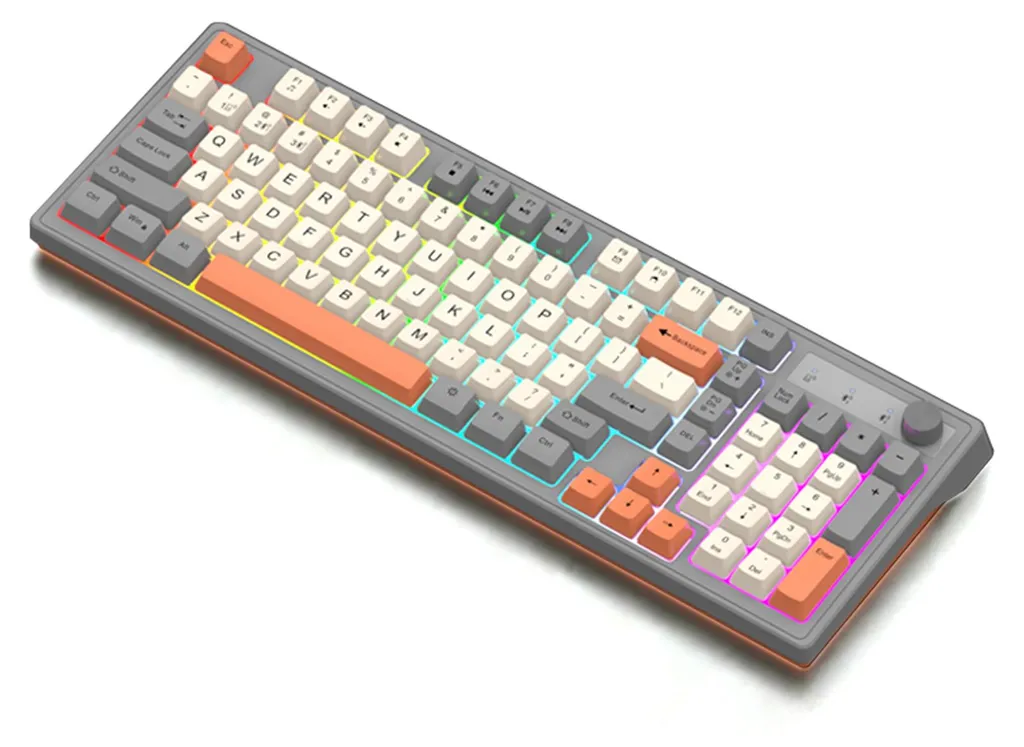 Clavier rechargeable K98 avec bouton volume et rétroéclairage 2.4G PC