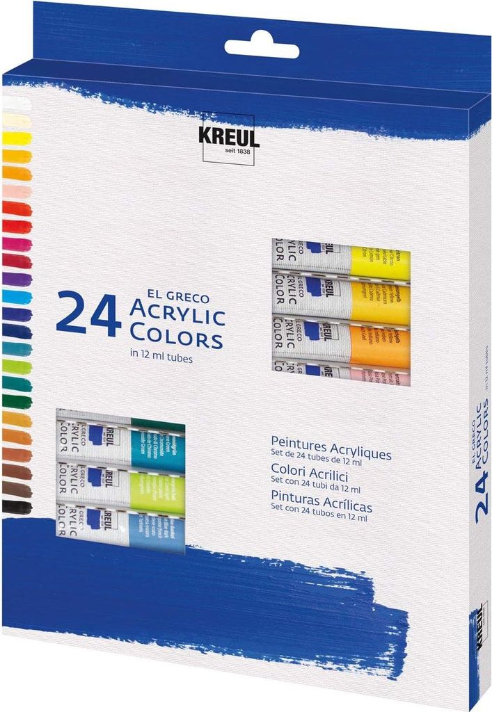 KREUL 28253 - Akrylové barvy El Greco, 24 x 12 ml, lesklé, Obrázek produktu 