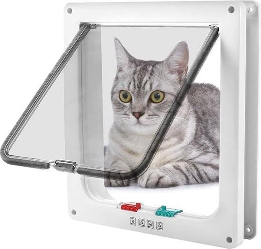 Katzenklappe mit 4-Wege-Magnet und Chip – Ideal für Haustiere