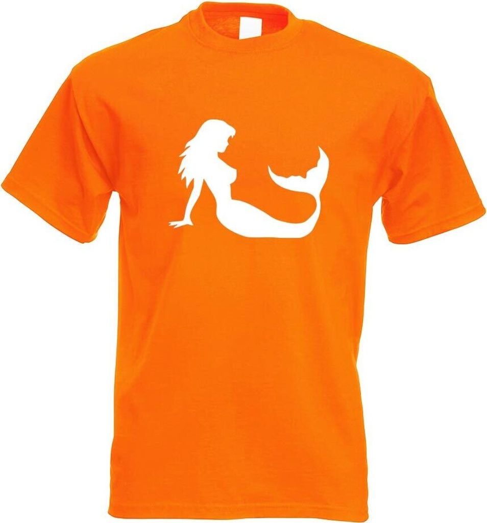 Kiwistar - T-Shirt - orange - Meerjungfrau - Seejungfrau Motiv Bedruckt Funshirt Design Print - mit Motiv Bedruckt - Funshirt Design - Sport - Frei...