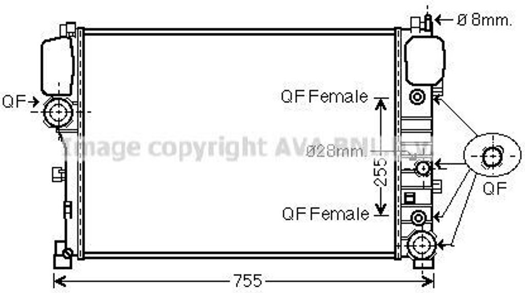 PRASCO MS2447 - OE 2215000003 Kühler, Motorkühlung für S-Klasse (W221), S-Klasse (C216)